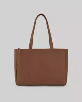 Женская большая сумка-шопер из натуральной кожи Adolfo Dominguez, темно-коричневый