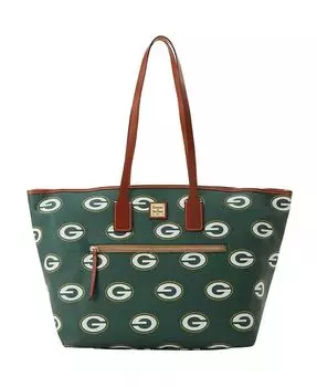 Женская большая сумка-тоут Green Bay Packers Sporty Monogram с молнией Dooney & Bourke, зеленый