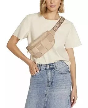 Женская большая тканая поясная сумка Steve Madden, бежевый