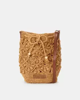 Женская большая вязаная бумажная сумка через плечо Southern Cotton, коричневый