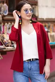 Женская бордовая куртка с двойным рукавом armonika, бордовый