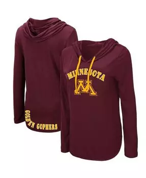 Женская бордовая легкая футболка с длинными рукавами и капюшоном Minnesota Golden Gophers My Lover Colosseum, красный