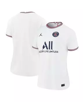 Женская брендовая белая футболка Paris Saint-Germain 2021/22 Fourth Replica Jordan, белый