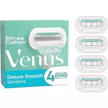 Женская бритва Gillette Venus Deluxe Smooth Sensitive, 4 сменных лезвия — 4 шт. в упаковке