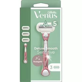 Женская бритва Venus Deluxe Smooth Sensitive, 3 шт., упаковка из 3 шт., Gillette