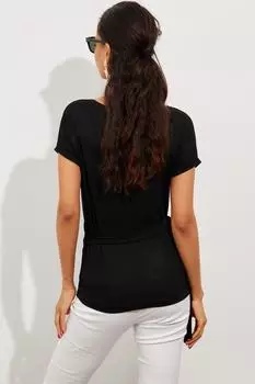 Женская черная двубортная блузка EY2496 Cool & Sexy, черный