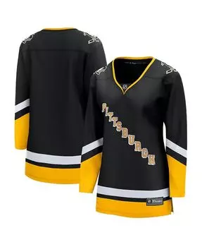 Женская черная фирменная футболка Pittsburgh Penguins 2021/22 Alternate Premier Breakaway Fanatics, черный