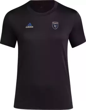 Женская черная футболка Adidas San Jose Earthquakes 2024 Local Stoic