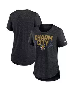 Женская черная футболка Baltimore Ravens Local Fashion Tri-Blend с изображением Хизер Nike, черный