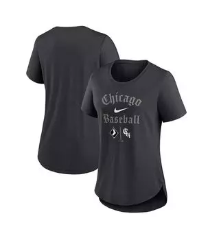 Женская черная футболка Chicago White Sox City Connect Tri-Blend Nike, черный