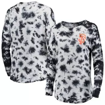 Женская черная футболка New Era San Francisco Giants с длинными рукавами и принтом тай-дай New Era