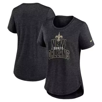 Женская черная футболка Nike Heather New Orleans Saints Fashion Tri-Blend Nike