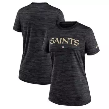 Женская черная футболка Nike New Orleans Saints Sideline Velocity Performance Nike