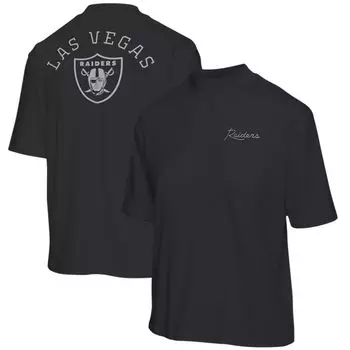 Женская черная футболка с коротким рукавом и воротником-стойкой Las Vegas Raiders Junk Food