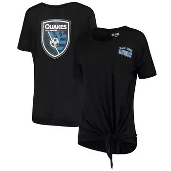 Женская черная футболка с круглым вырезом 5th & Ocean by New Era San Jose Earthquakes New Era
