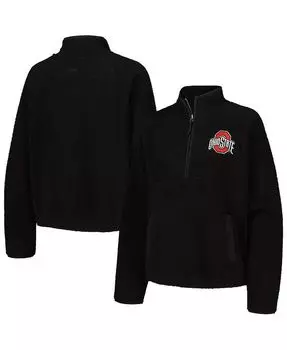 Женская черная футболка с молнией до половины длины Ohio State Buckeyes Everest Boxercraft, черный