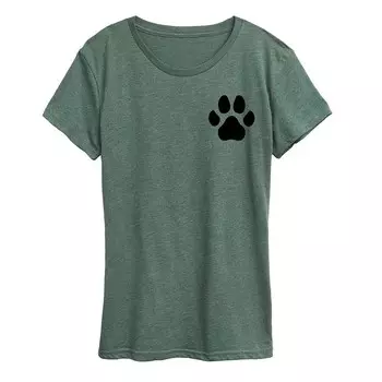 Женская черная футболка с рисунком Pawprint Licensed Character, цвет Heather Green