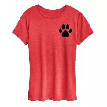 Женская черная футболка с рисунком Pawprint Licensed Character, цвет Heather Red