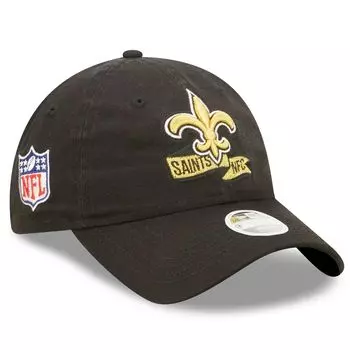 Женская черная кепка New Era New Orleans Saints 2022 с регулируемой боковой линией 9TWENTY New Era