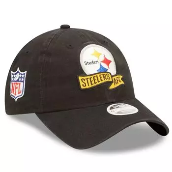 Женская черная кепка New Era Pittsburgh Steelers 2022 с регулируемой боковой линией 9TWENTY New Era