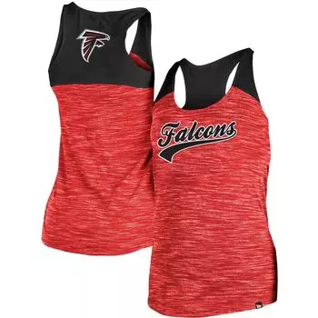 Женская черная/красная майка New Era Atlanta Falcons Space Dye с круглым вырезом и открытой спиной New Era