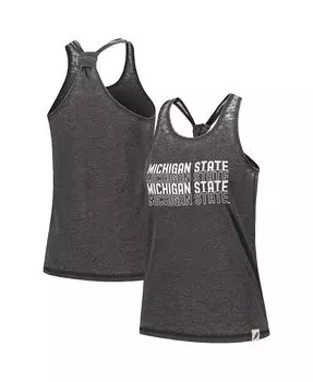 Женская черная майка на бретелях с гоночной спиной Michigan State Spartans Stacked Name League Collegiate Wear, черный