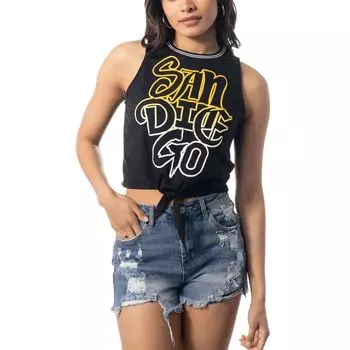 Женская черная майка на бретелях с завязкой спереди The Wild Collective San Diego Padres