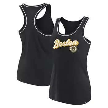 Женская черная майка с круглым вырезом и логотипом Fanatics Boston Bruins Fanatics