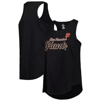 Женская черная майка San Francisco Giants больших размеров с круглым вырезом и открытой спиной