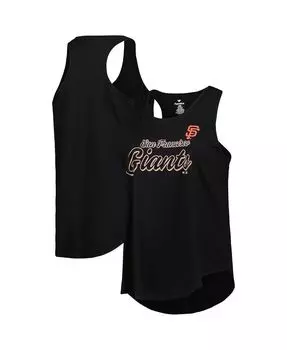 Женская черная майка San Francisco Giants больших размеров с круглым вырезом и открытой спиной Profile, черный