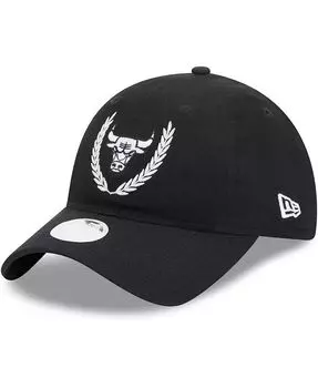 Женская черная регулируемая кепка Chicago Bulls Leaves 9TWENTY New Era, черный