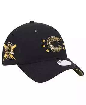 Женская черная регулируемая кепка Chicago Cubs 2024 – День вооруженных сил 9TWENTY New Era, черный