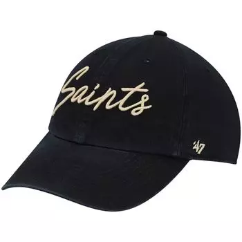 Женская черная регулируемая кепка New Orleans Saints Vocal Clean Up '47