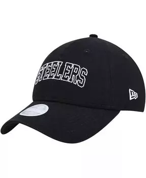 Женская черная регулируемая кепка Pittsburgh Steelers Collegiate 9TWENTY New Era, черный