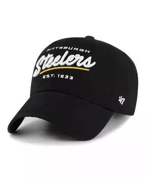 Женская черная регулируемая кепка Pittsburgh Steelers Sidney Clean Up '47 Brand, черный
