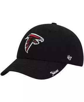 Женская черная регулируемая шапка Atlanta Falcons Miata Clean Up Primary '47 Brand, черный