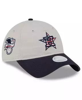 Женская черная регулируемая шляпа Houston Astros 2024 Fourth июля 9TWENTY New Era, бежевый