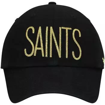 Женская черная регулируемая шляпа с блестящим текстом New Orleans Saints '47