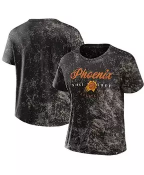 Женская черная рваная футболка Phoenix Suns с эффектом потертости Fanatics, черный