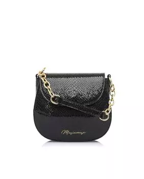 Женская черная сумка через плечо из лаковой кожи с гравировкой в виде змеи Mariamare, черный