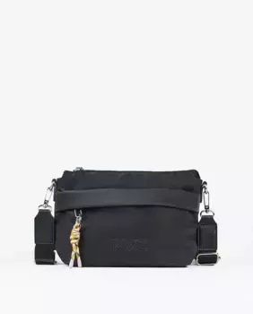 Женская черная сумка через плечо из мягкого нейлона PACOMARTINEZ, черный