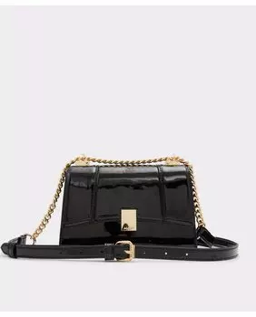 Женская черная сумка через плечо на магнитной застежке Aldo, черный