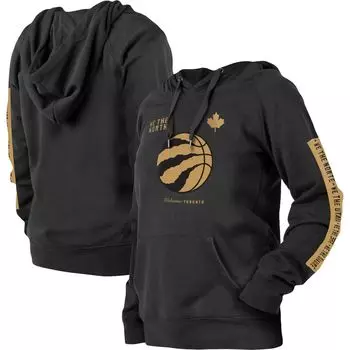 Женская черная толстовка New Era Toronto Raptors 2022/23 City Edition с капюшоном и пуловером реглан New Era