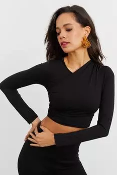 Женская черная укороченная блузка CG278 Cool & Sexy, черный