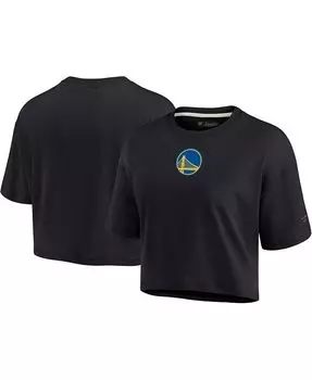 Женская черная укороченная футболка супермягкого силуэта Golden State Warriors Fanatics Signature, черный