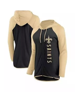 Женская черная, золотистая толстовка с молнией во всю длину New Orleans Saints Forever Fan Fanatics, черный