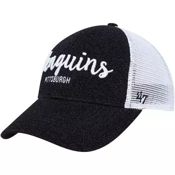 Женская черно-белая кепка '47 Pittsburgh Penguins Encore MVP Trucker Snapback