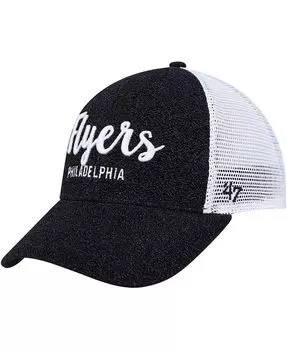 Женская черно-белая кепка Philadelphia Flyers Encore MVP Trucker Snapback '47 Brand, черный