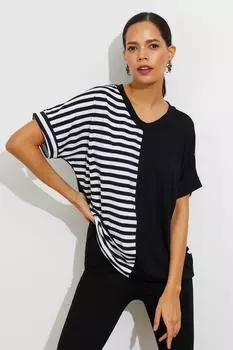 Женская черно-белая полосатая блузка с блокировкой AFR34 Cool & Sexy, черный