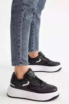 Женская черно-белая удобная удобная женская спортивная обувь TONNY BLACK